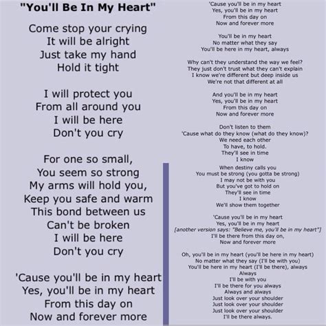 phil collins you ll be in my heart lyrics